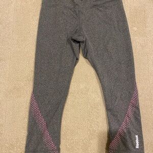 Reebok Kids Charcoal Leggings with Pink Dots